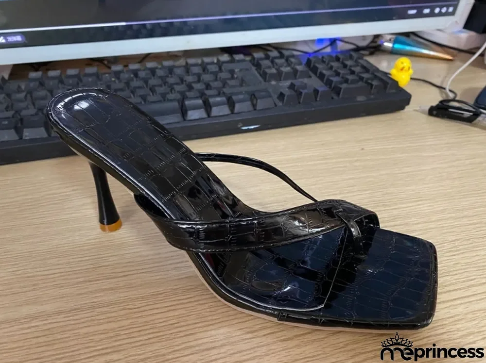 Stiletto flip-flops sandals women's high-heeled slippers women's elegant Plus Size women's high-heeled shoes