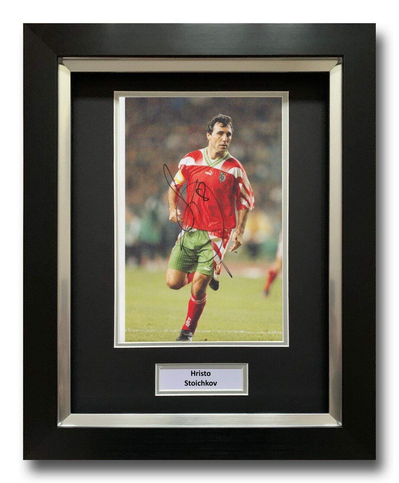 HRISTO STOICHKOV HAND SIGNED FRAMED Photo Poster painting DISPLAY - BULGARIA - AUTOGRAPH.