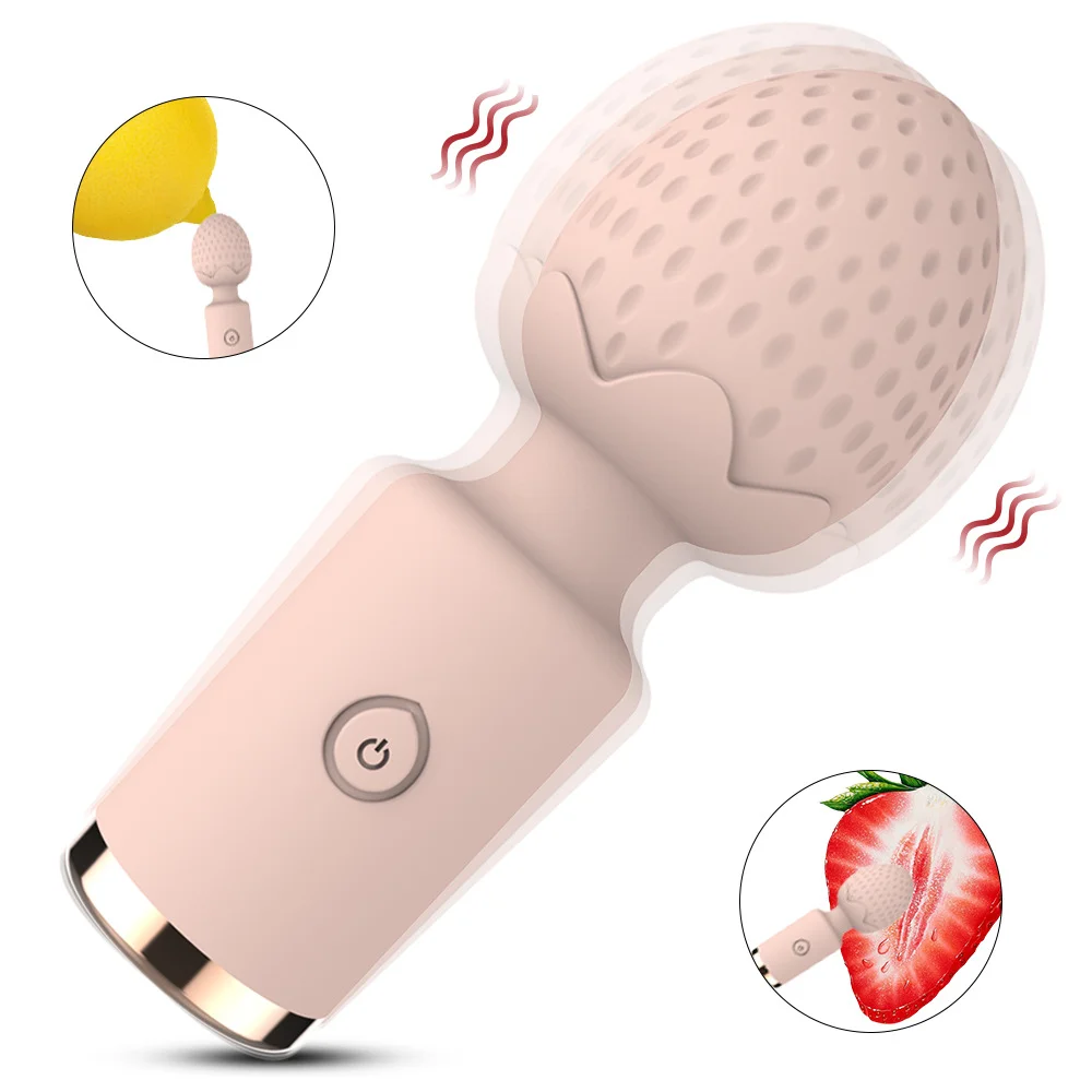 Strawberry 10-frequency Vibrator Mini Massage Stick