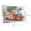 Camion De Pompiers - Rond Diamant Peinture 30*40CM