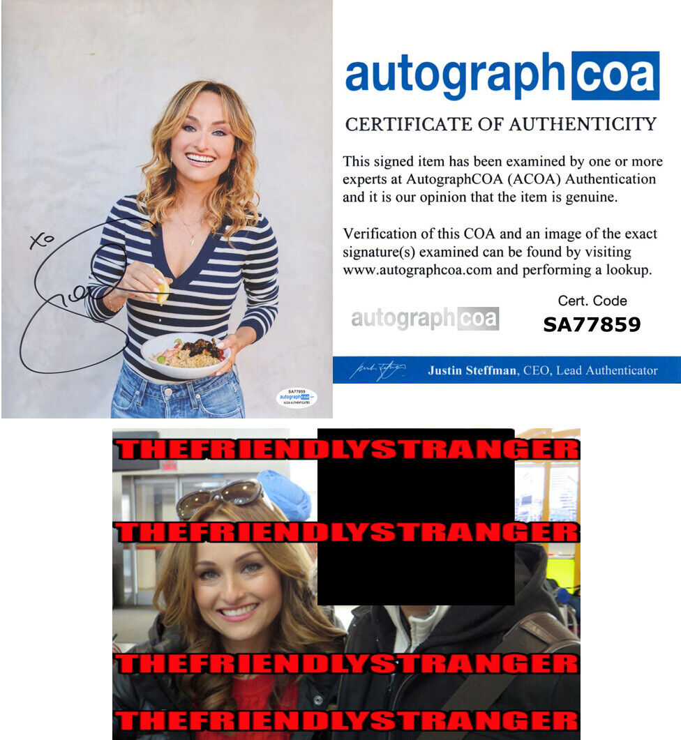 GIADA DE LAURENTIIS signed Autographed 8X10 Photo Poster painting d PROOF - SEXY Chef ACOA COA