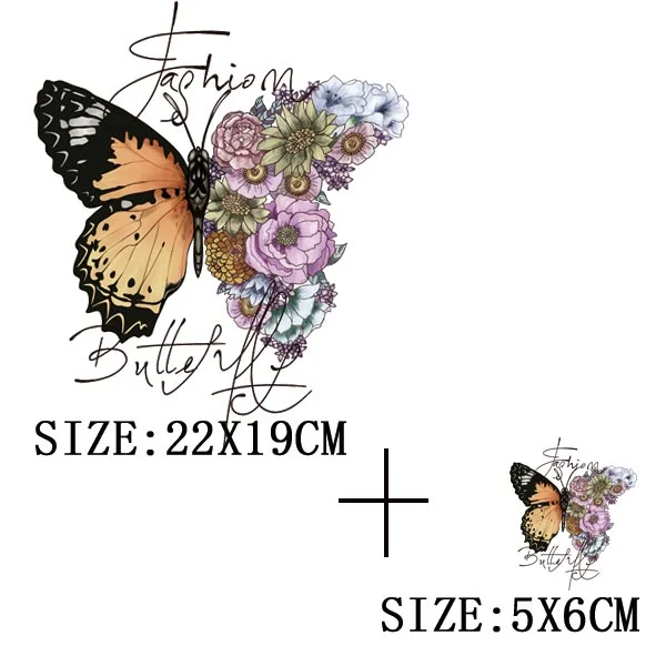 Beautiful Butterfly Thermal Sticker On T-shirt DIY Washable Iron On Hoodies Funny Design On Clothes Patches Appliqued Decoration