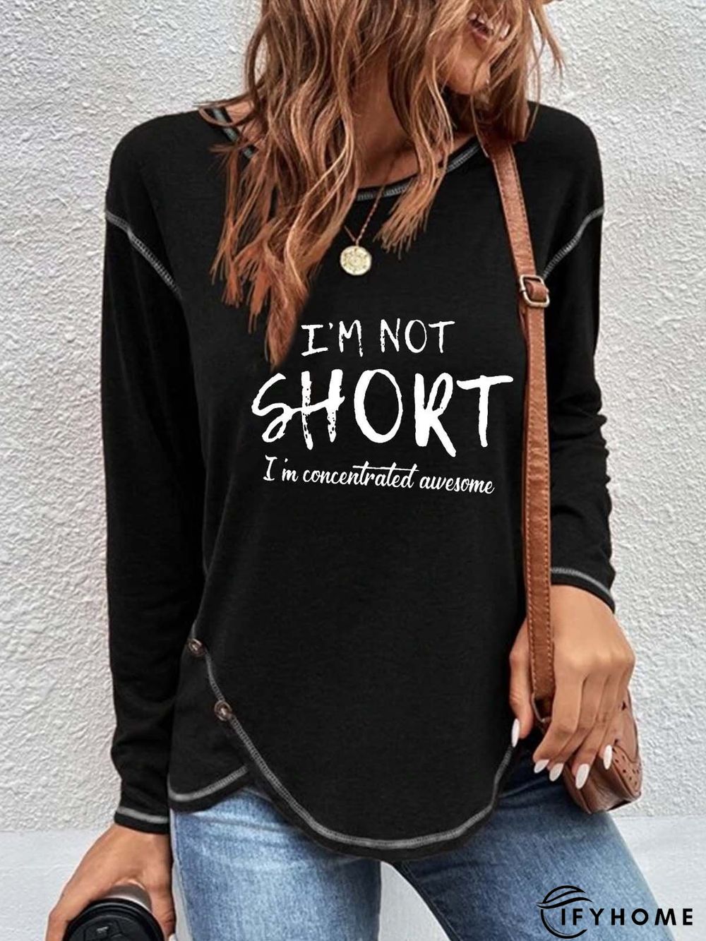 Casual Sentence Loose T-Shirt | IFYHOME
