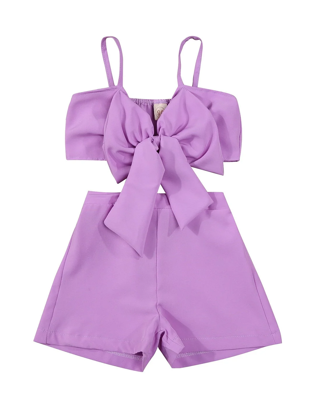 Toddler Girls 2PCS Summer Outfits, Sleeveless Bow Front Tank Tops + Elastic Waist Shorts Set 2-7Y