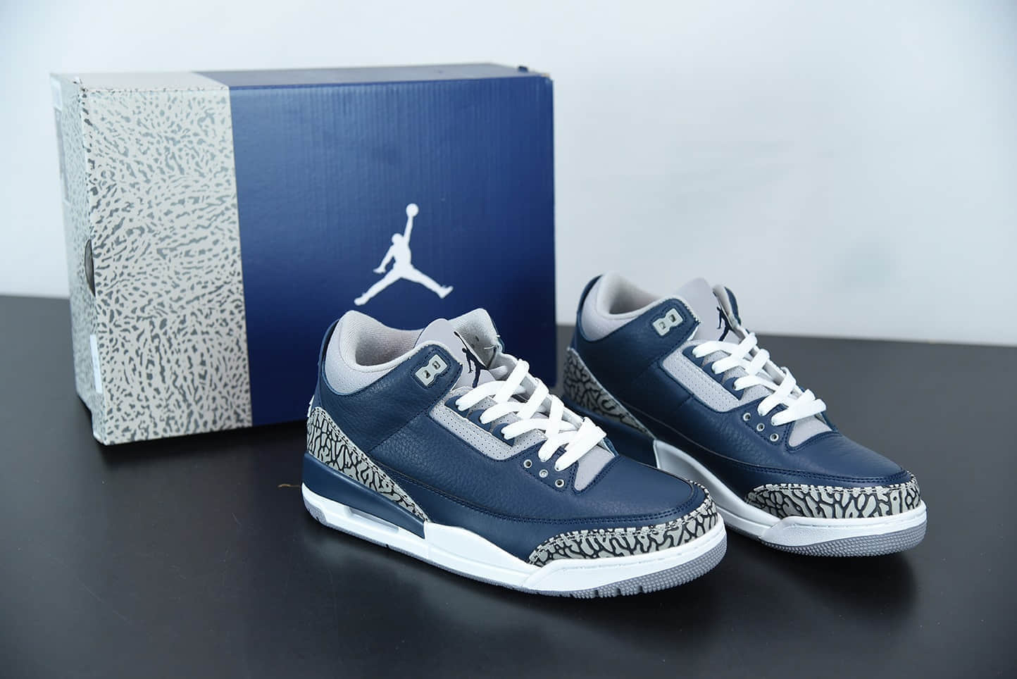 乔丹Air Jordan 3 “Midnight Navy” 午夜蓝爆裂纹配色篮球鞋纯原版本货号：CT8532-401-莆田纯原鞋社区