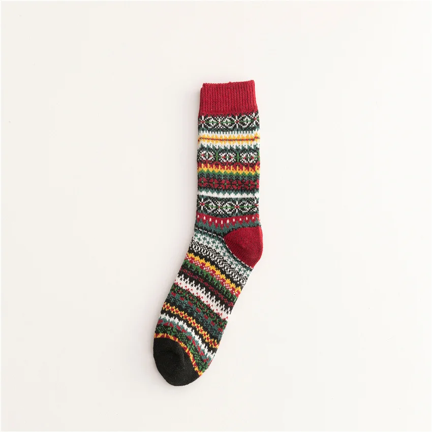Soft Warm Retro Tribal Color Block Socks