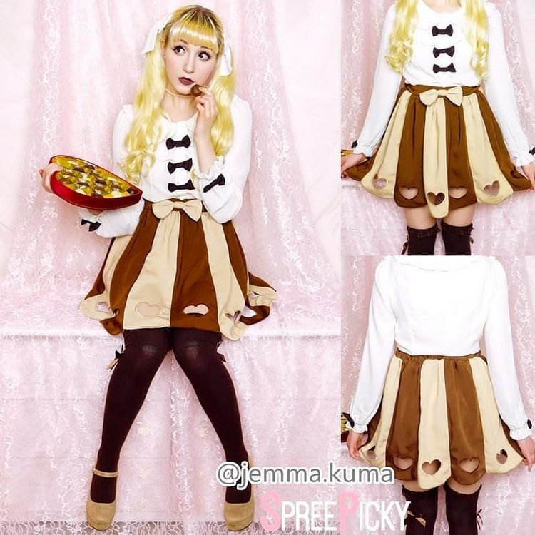 [Do You Want Some Chocolate] Heart Cut Out Skirt SP165921