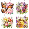 4Pcs Diamond Painting Acrylic Insect Pendant Single Side Drill Home Garden Decor