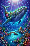 Luxury AB Velvet Diamond Painting Kit - Whale