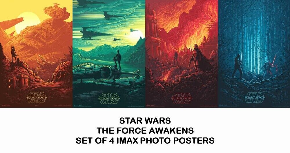 STAR WARS - THE FORCE AWAKENS - IMAX SET OF 4 Photo Poster painting POSTERS - BUY 4 PAY FOR 3