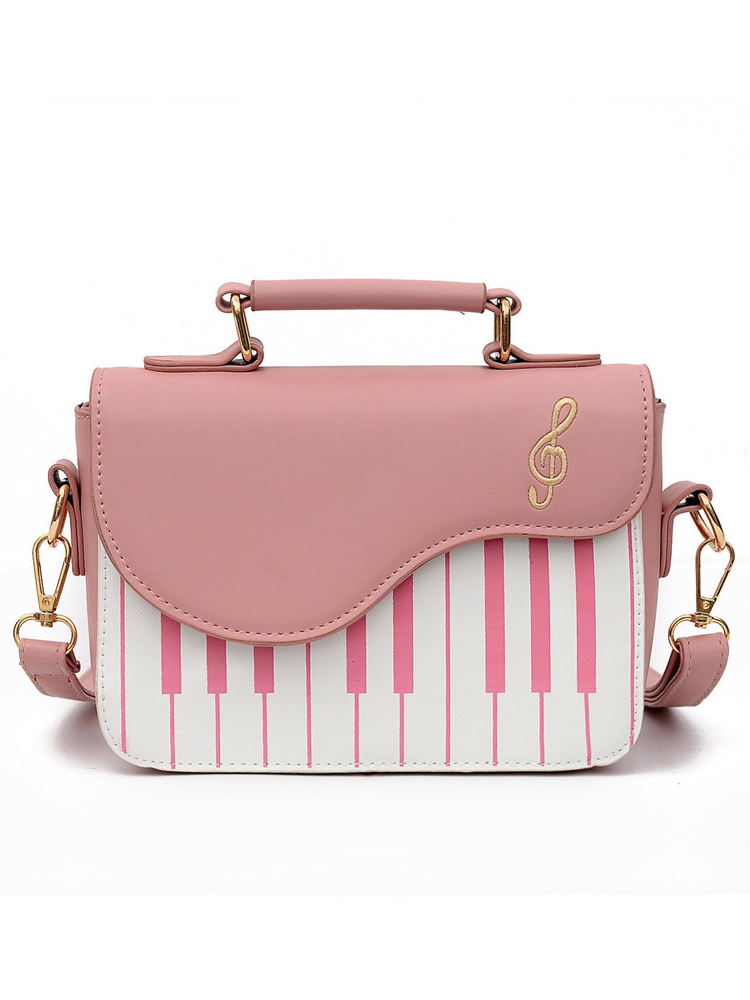 Treble Clef Embroidered Piano Inspired Crossbody Bag wearshes