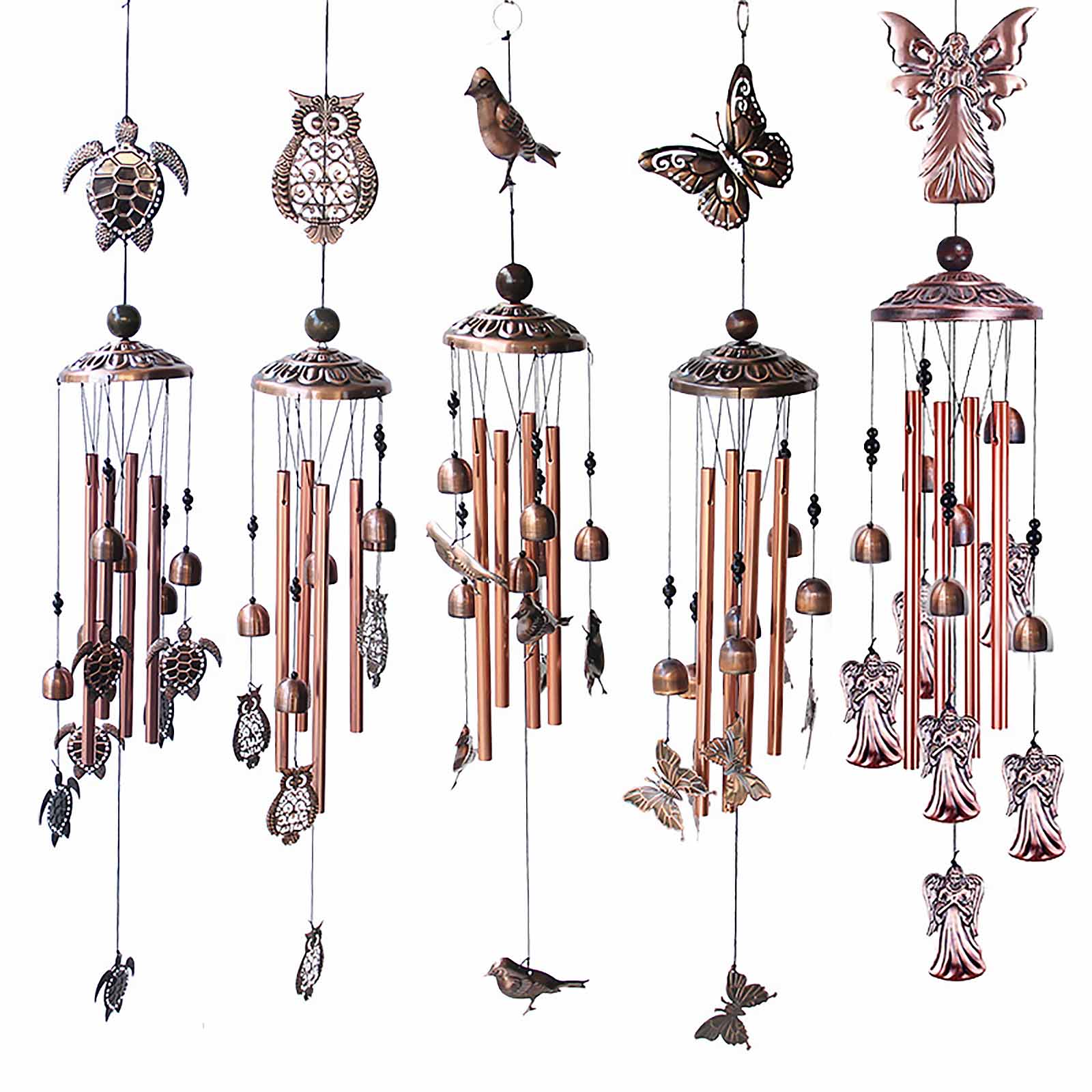 

Animal Wind Chime Outdoor, Iron Art Wind Bell Tubes, Decor for Garden, Yard, Butterfly, 501 Original