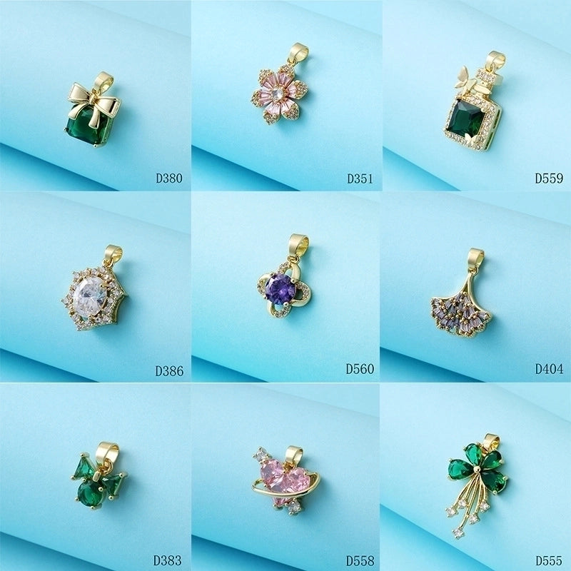 1 Piece Copper Fruit Bow Knot Pendant