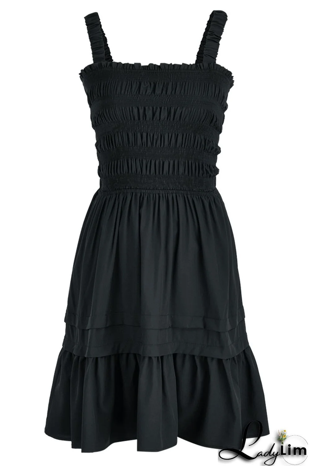 Rose Red Sexy Solid Patchwork Fold Stringy Selvedge Spaghetti Strap A Line Dresses