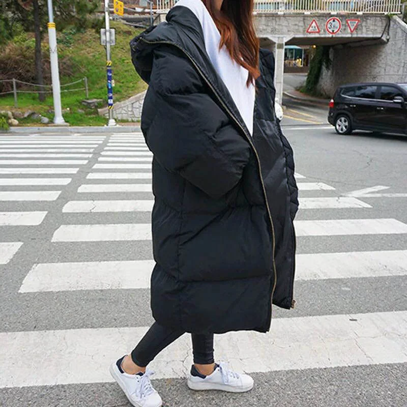 Oversize Coat Women Autumn Winter Jacket Women Parka Thick Long Down Cotton Coat Hooded Women And Men Couple Puffer Jacket C6636