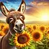 Donkey And Sunflower - 11CT Stamped Cross Stitch - 40*40cm - Animal