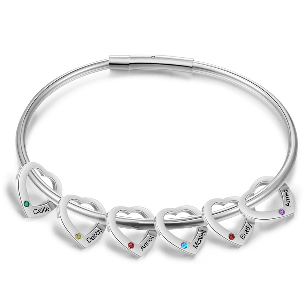 personalized-birthstone-heart-bracelet-with-6-heart-pendants