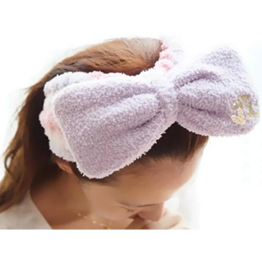 6 Colors Big Bow Fleece Hair Band For Make Up SP164927