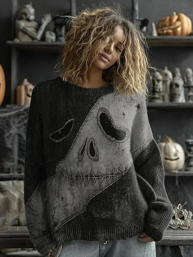 Women's Halloween Print Sweater 