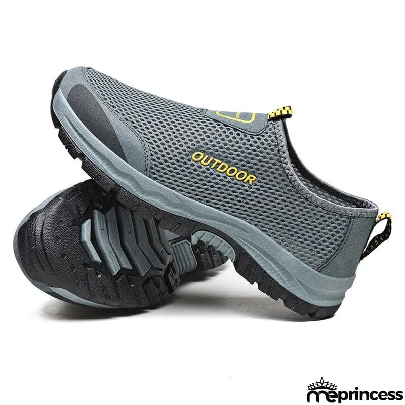 Men's Lightweight Large Size Anti Slip Climbing Hiking Mesh Sneaker