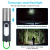 1pc ABS Flashlight, Modern Telescopic Zoom Tail With Hook Multifunctional Torches For Outdoor