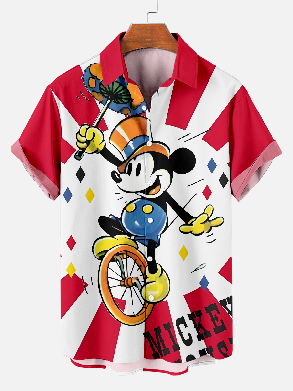 Men's nostalgic classic amusement park print shirt PLUSCLOTHESMAN