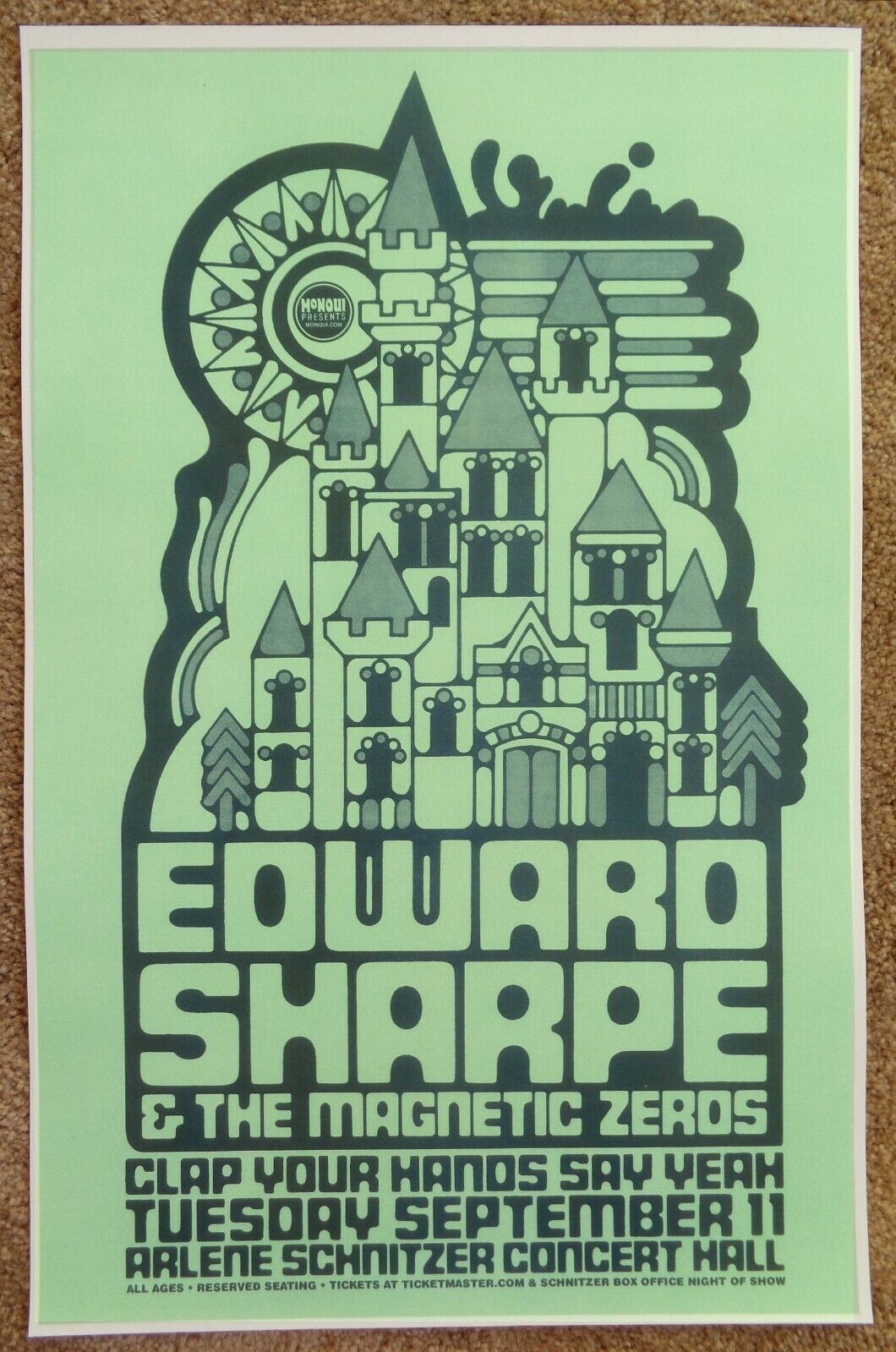 EDWARD SHARPE & MAGNETIC ZEROS 2012 Gig POSTER Portland Oregon Concert Version 2