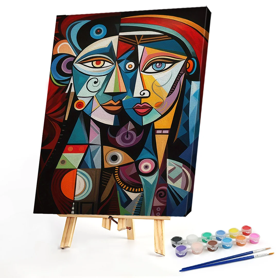 DIY Abstract Figures Paint by Numbers Kits Drawing Paintwork on Canvas 15.75x19.69inch Without Frame Canvas Oil Painting Number Painting for Beginners Adults Gift Home Wall Decor
