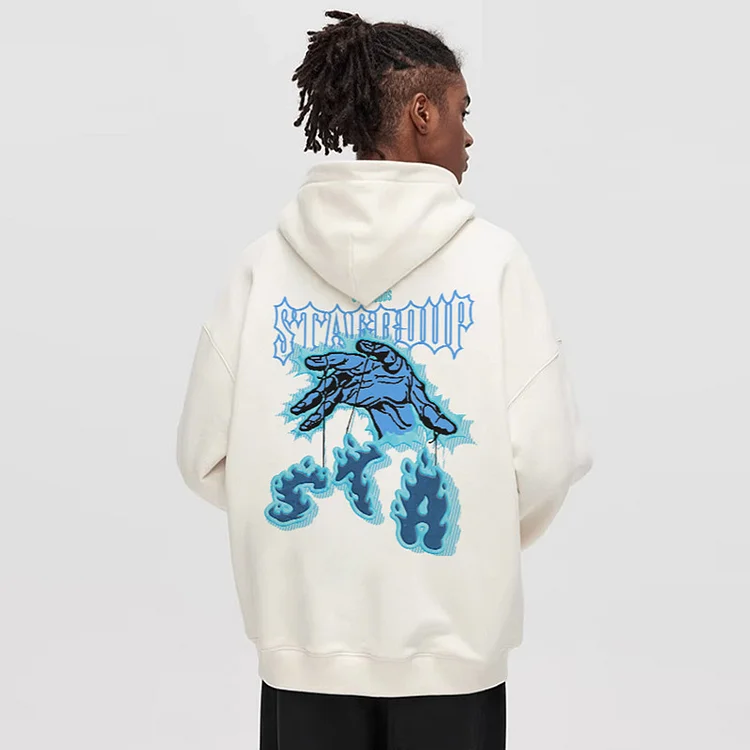 Letter Printed Hooded Sweatshirt Cotton Loose Hoodie Top at Hiphopee