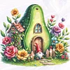 Gnome Hut-Partial 11CT Stamped Cross Stitch Bead Embroidery 36*36cm/14.17*14.17in tapestrymarket