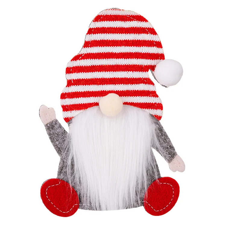 Christmas Gnome Cutlery Holder Santa Claus Xmas Home Ornament (Stripe Hat) gbfke