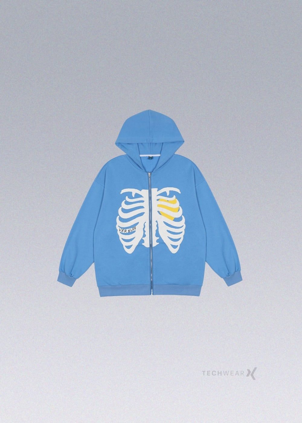 Heart Skeleton Zip Hoodie Techwear - X techwear-x
