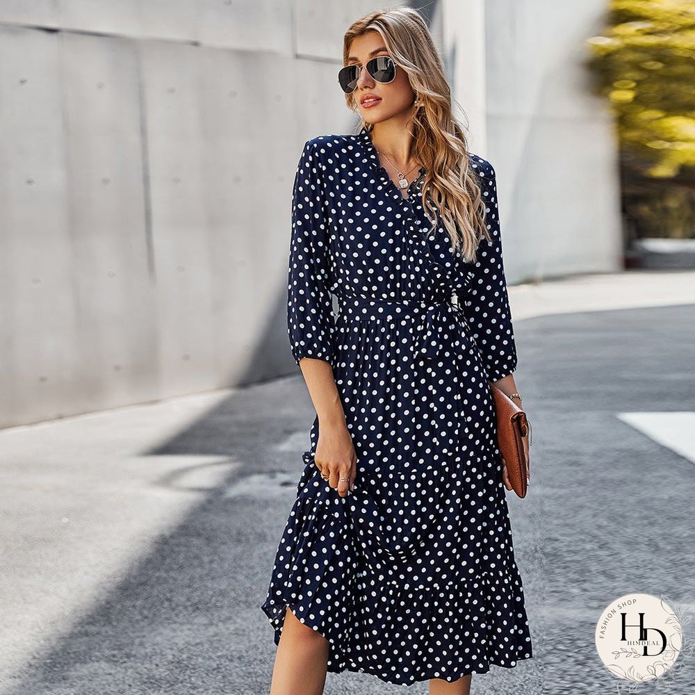 Women's Spring and Summer Classic Polka Dot Print Dress Women