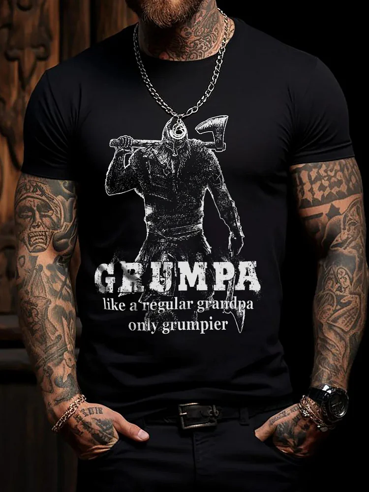 Herren Viking Grumpa Kurzarm-T-Shirt