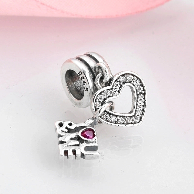 Minimalist Heart Shape Sterling Silver Inlay Zircon Jewelry Accessories