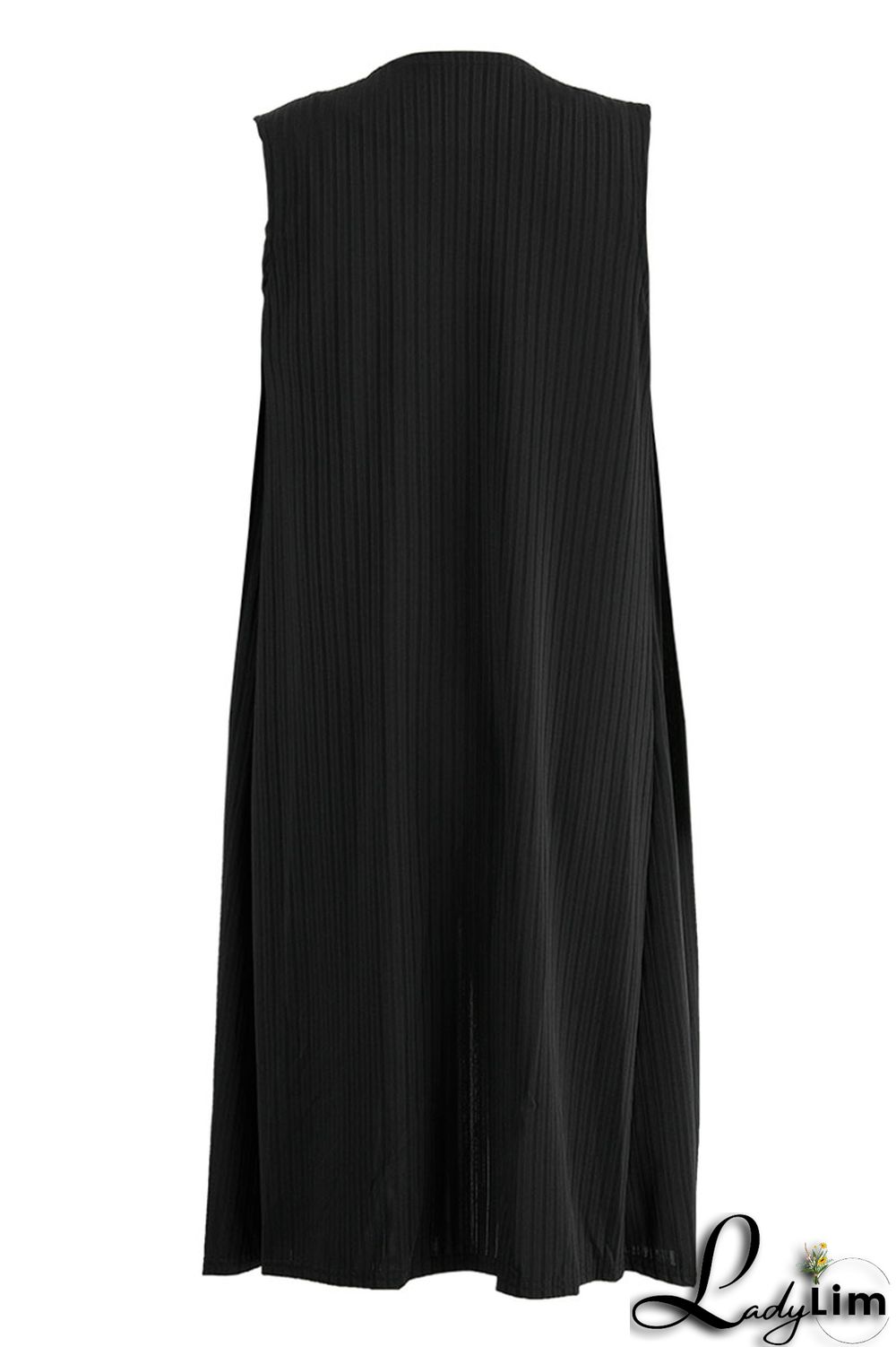 Black Casual Solid Patchwork U Neck Sleeveless Three Pieces