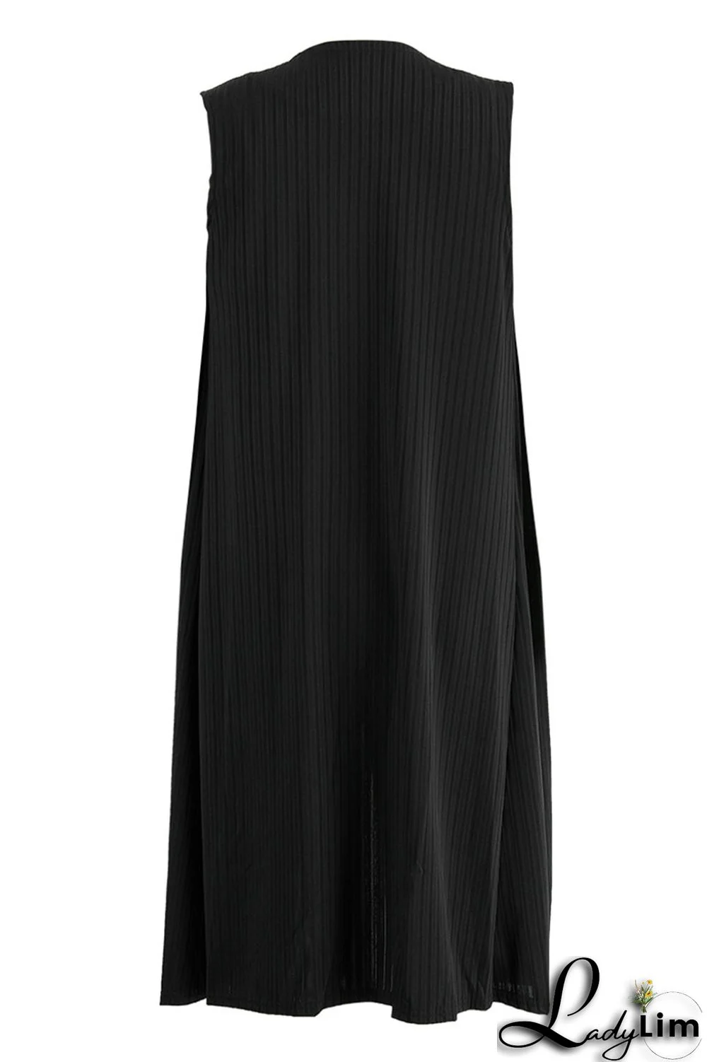 Black Casual Solid Patchwork U Neck Sleeveless Three Pieces