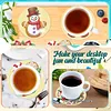 8Pcs Christmas DIY Wood Diamond Painting Coasters Kit with Round Base