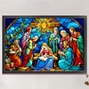 (Big Size)Glass Painting Nativity - 11CT Stamped Cross Stitch - 60*40cm