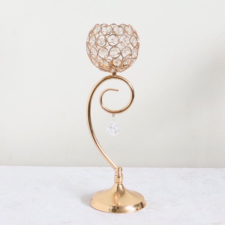 36cm 2-set Crystal Tea Light Candle Holder Globe 