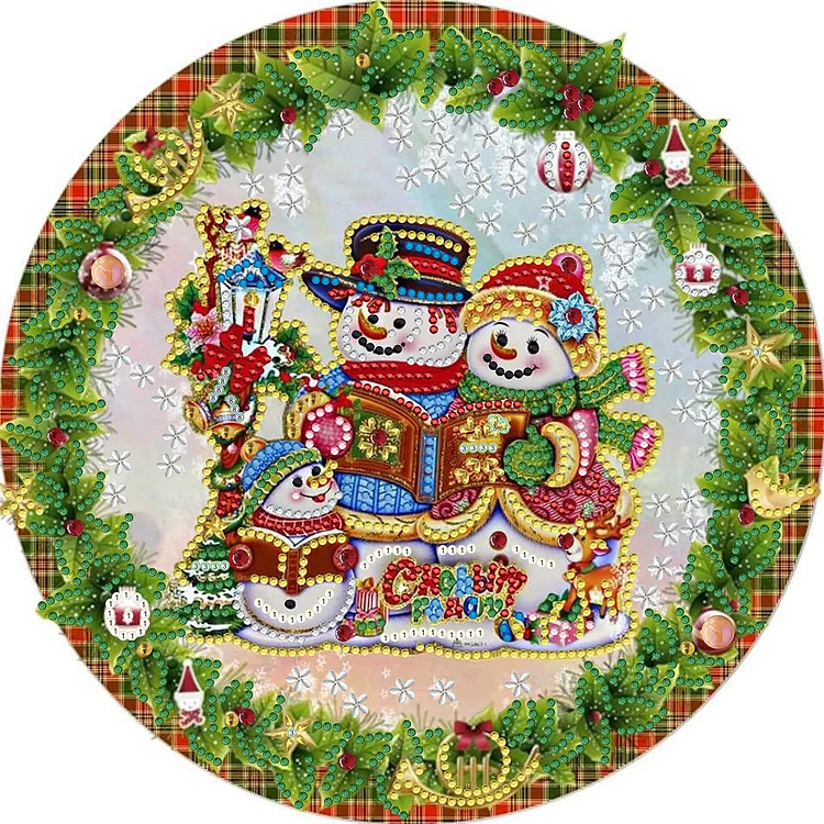 Christmas Wreath 30*30CM(Canvas) Special Drill Diamond Painting gbfke