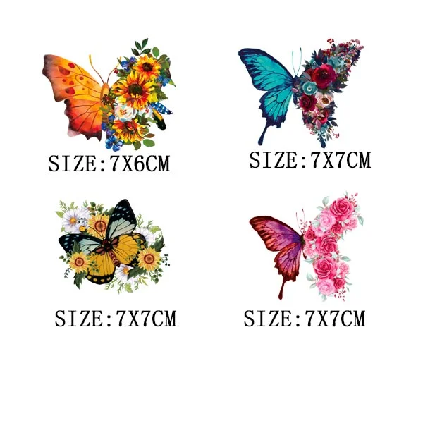 Beautiful Butterfly Thermal Sticker On T-shirt DIY Washable Iron On Hoodies Funny Design On Clothes Patches Appliqued Decoration