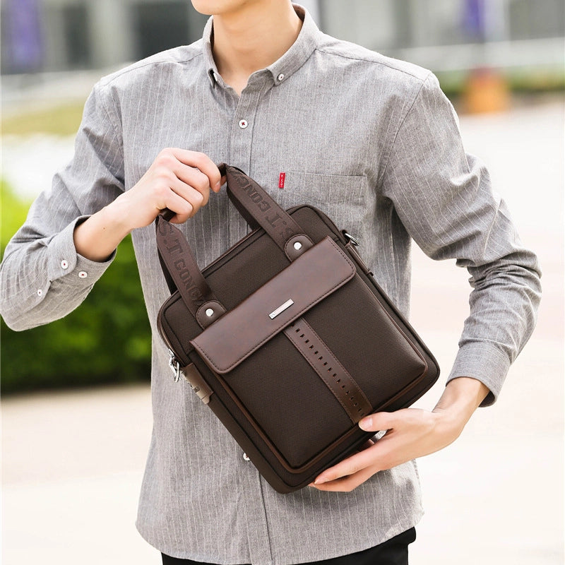 Business Men’s Briefcase Canvas Handbag Oxford Hand File Business Work Computer Bag Large Capacity Men’s Bag
