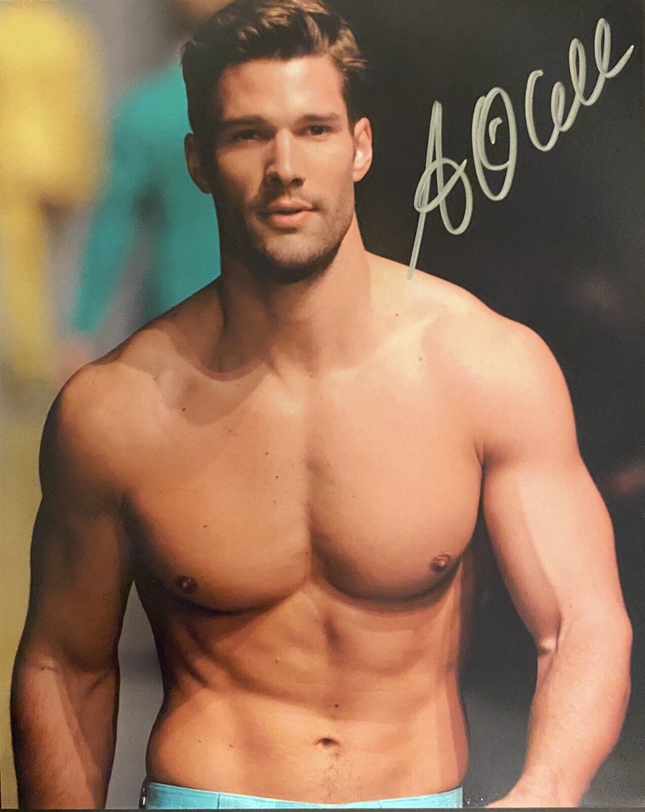 Aaron O'Connell Autograph Signed 8x10 Color Photo Poster painting Male Model Sexy