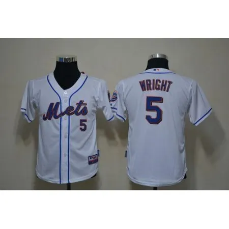 Mets #5 David Wright White Cool Base Stitched Youth MLB Jersey