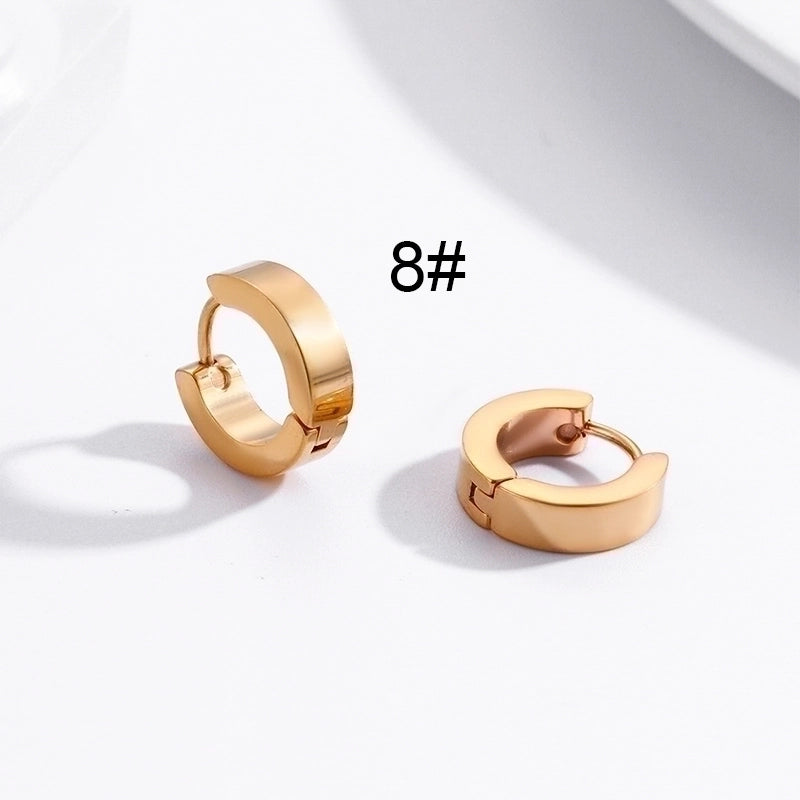 1 Pair Hip-Hop Geometric Cross Feather Plating 316 Stainless Steel Earrings