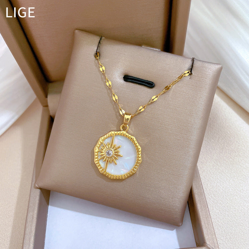 Moon Geometric Stainless Steel Stainless Steel Necklaces