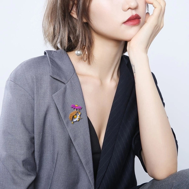Fashion Pin Hedgehog Alloy Enamel Women’S Brooches