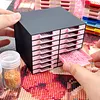 16Pcs Rhinestone Tray Storage Rack Set Large Capacity Diamond Painting Storage Tray Stackable Drilling Disc Rack for DIY Crafts Rhinestones Sorting Trays (Black)