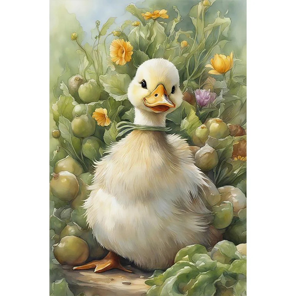 Full Round Diamond Painting - Grassy Bushes Ducks(Canvas|40*60cm)